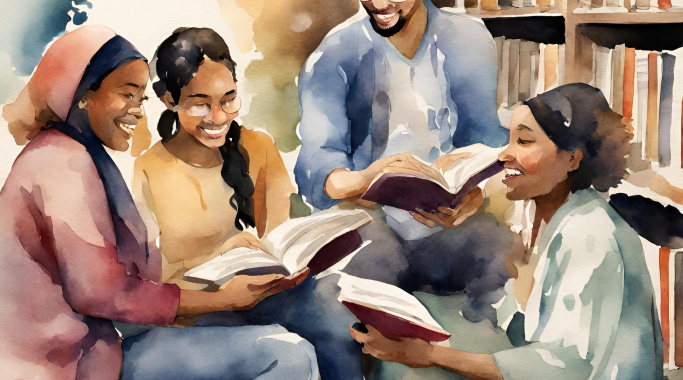 Sharing Stories in der Bibliothek Bl&auml;si